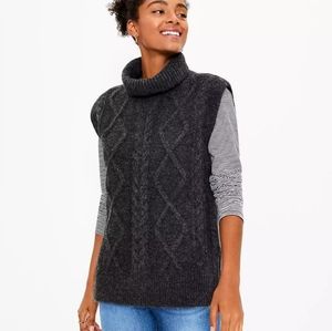 Cable Wedge Turtleneck Sweater